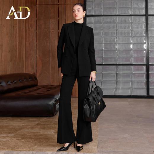 AD品牌黑色西装外套女春秋2026新款轻奢高级感正式场合穿搭一整套 商品图1