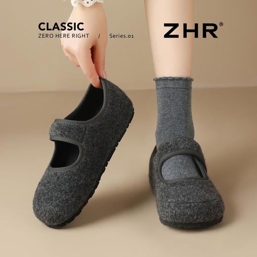 ZHR则则简约魔术贴勃肯鞋女春秋款百搭舒适懒人一脚蹬玛丽珍女鞋 商品图8