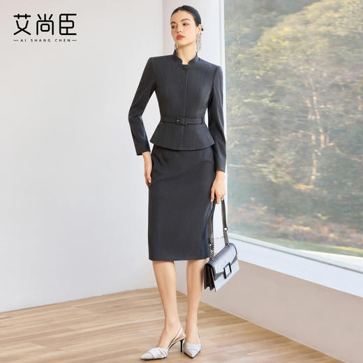 艾尚臣OfficeLady精致高级感立领商务正装套装女领导西装会议工装 商品图3