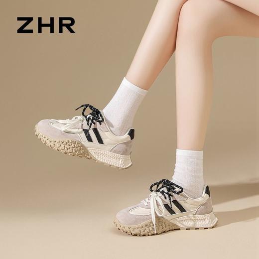 ZHR则则运动休闲鞋春秋新款厚底阿甘鞋增高百搭时尚德训老爹鞋女 商品图6
