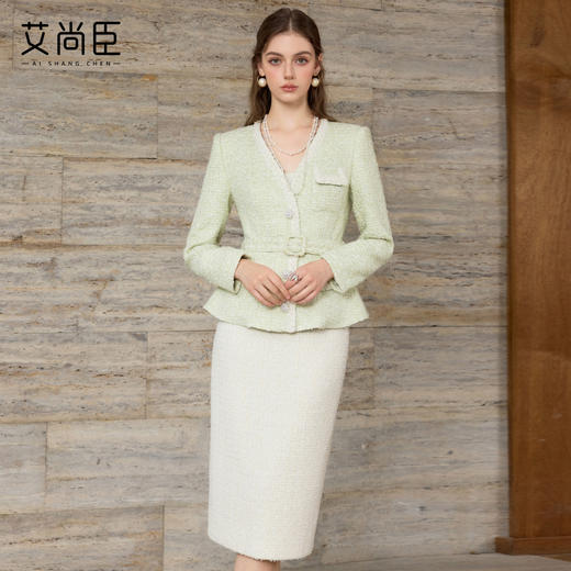 艾尚臣优雅风小香风套装女韩系贵气千金秋冬收腰显瘦套装优雅气质 商品图1