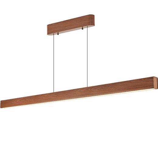 新品双倍积分🔥OPPLE欧普照明26款餐吊灯First1胡桃木色一字长条原木风升降餐厅吊灯 商品图5