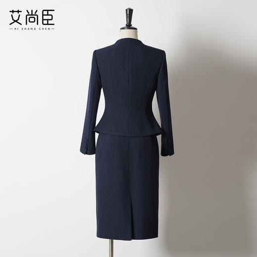 艾尚臣藏青色西装套裙女高级感正式场合职业装正装西装通勤穿搭秋 商品图4