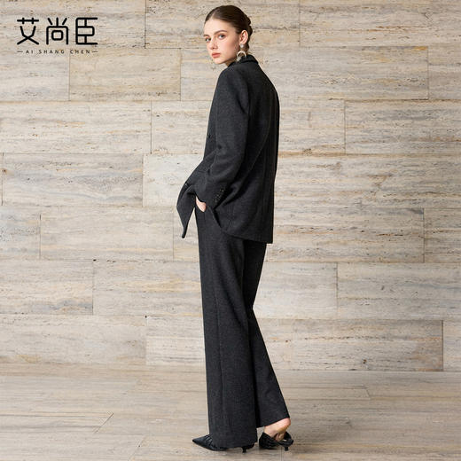 艾尚臣羊毛oversize西装套装女秋冬老钱风西服正装气质通勤职业装 商品图4