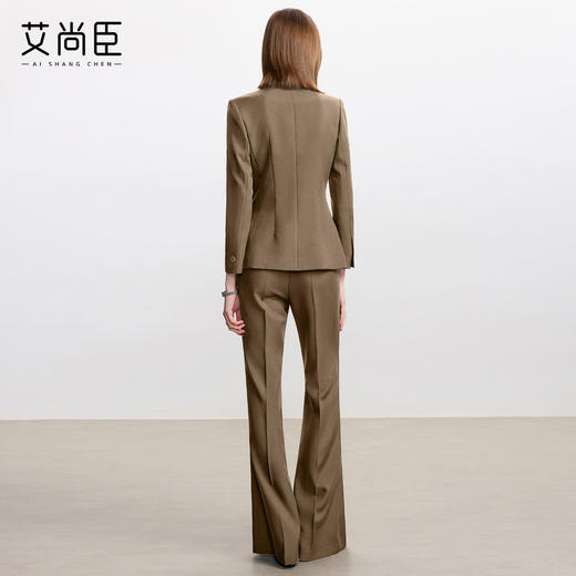 艾尚臣复古老钱风时尚套装女经典西服阔腿裤两件套冬季通勤职业装 商品图4