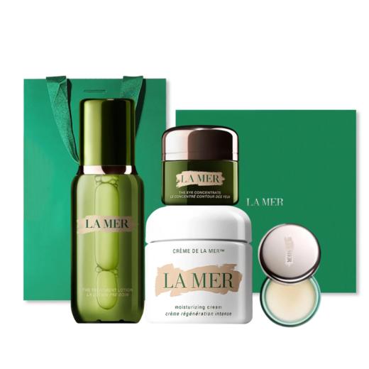 【全球购A义乌】送礼袋礼盒 LAMER海蓝之谜经典四件套组（精粹水150ml+经典面霜60ml+浓缩眼霜15ml+唇膜5g） 商品图12