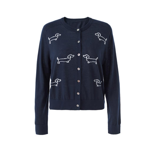 「高货wl」全新升级【铂金会员330/天猫449/差价119】(11741)洛诗琳气质羊毛混纺上衣2026春季新款小狗刺绣针织开衫 商品图4