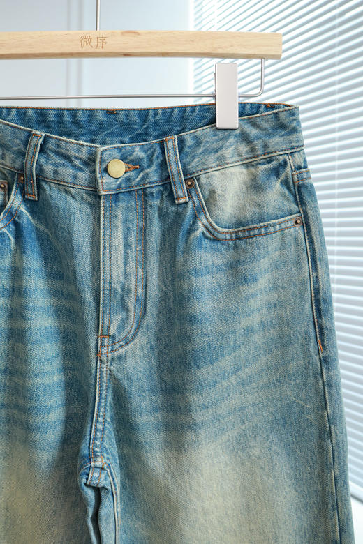 古早胶片|复古猫须擦色牛仔裤 商品图1