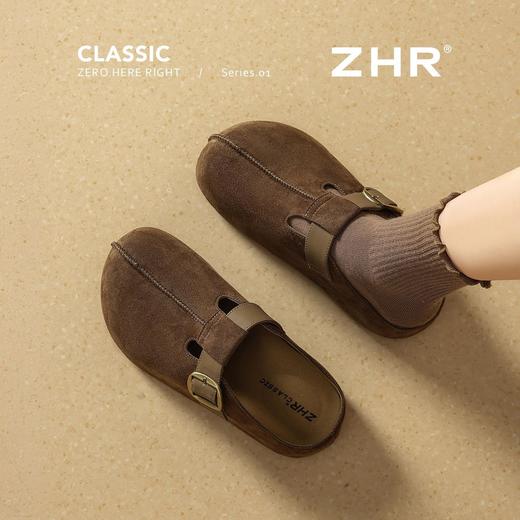 ZHR则则卡皮巴拉风勃肯鞋女2026春秋季复古轻便面包鞋增高包头拖鞋 商品图8