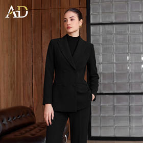 AD品牌黑色西装外套女春秋2026新款轻奢高级感正式场合穿搭一整套