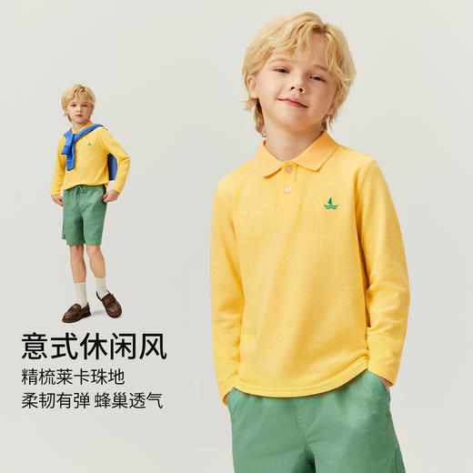 【纳维凯尔】【120-165】Navigare意大利小帆船男女童长袖POLO衫 商品图3
