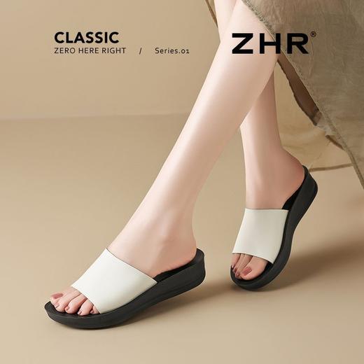 ZHR拖鞋女夏外穿厚底2026新款一字拖坡跟软底舒适家居凉拖鞋 商品图6