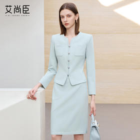 艾尚臣小香风西装套装女高级感圆领小个子时尚套装简约通勤职业装