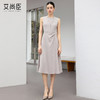 艾尚臣轻熟优雅风无袖连衣裙女收腰A字裙通勤中长款极简风 商品缩略图1
