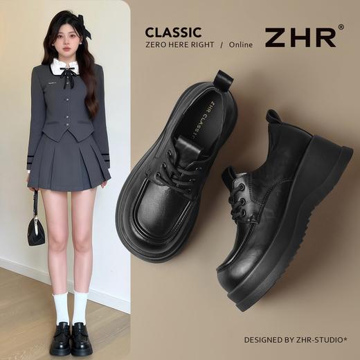 ZHR则则时尚复古厚底增高英伦单鞋2026新款一脚蹬气质通勤小皮鞋 商品图1
