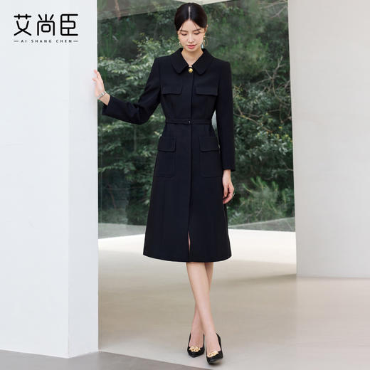 艾尚臣2025新款高级感黑色小香风连衣裙法式赫本风收腰显瘦工作服 商品图3