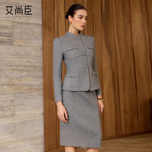 艾尚臣灰色西装套装女商务风职业装气质通勤两件套秋冬穿搭一整套 商品图3