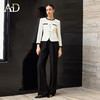 AD2026春季新款通勤西装套装女撞色圆领长袖短外套高端职业阔腿裤 商品缩略图3