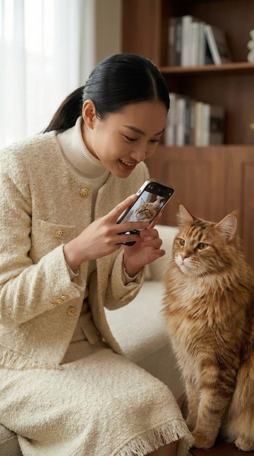 HN 名媛袖口驼鸟毛摆虚边小香外套 商品图4