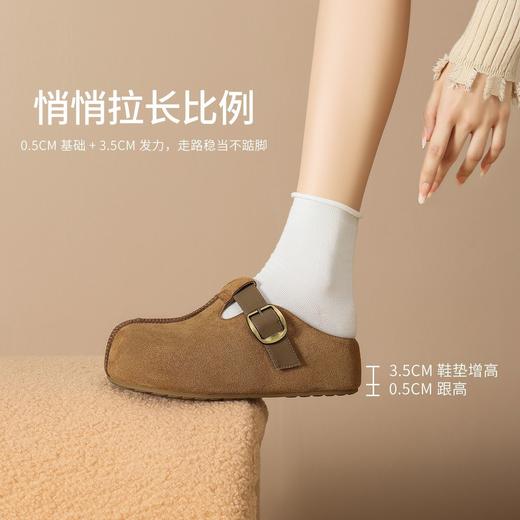 ZHR则则卡皮巴拉风勃肯鞋女2026春秋季复古轻便面包鞋增高包头拖鞋 商品图2