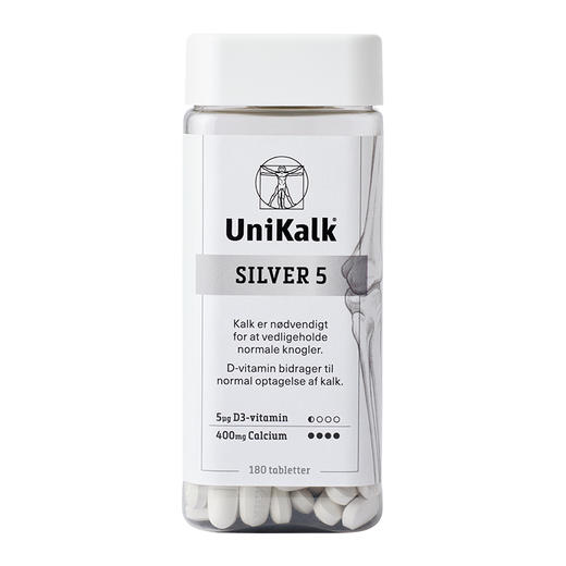 [极速送达-FX]新Unikalk佑咔克成人复合钙片180粒5µg维他命D. New!Unikalk Silver 5 D-vitamin 5µg 180stk. 商品图1
