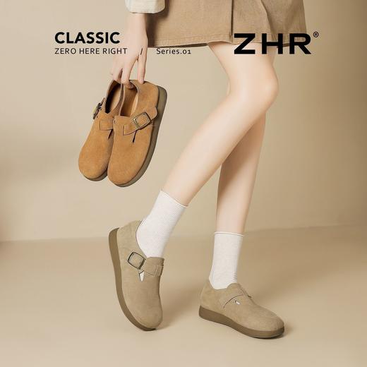 ZHR复古勃肯鞋女2026春秋季超软舒适勃肯拖鞋厚底全包休闲鞋女 商品图9