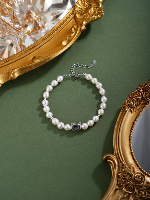 子佩集【暗夜猫咪】银S925珍珠惜王妃手链【SPB0720002】螺钿2602 商品图5