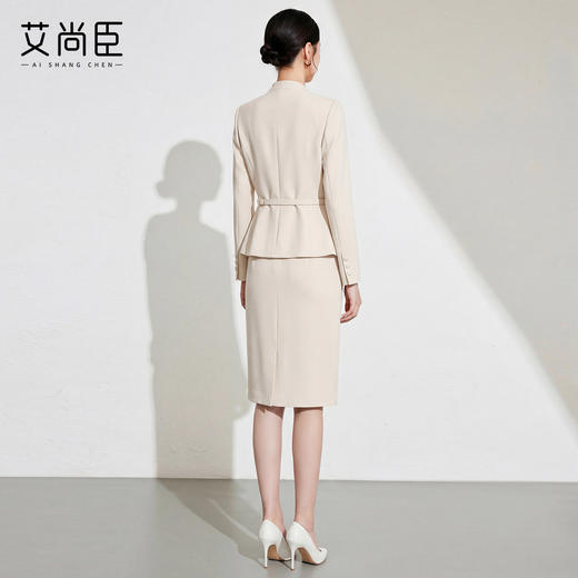 艾尚臣职业套装女春季新款卡其色西装两件套装高级感正装面试工装 商品图4