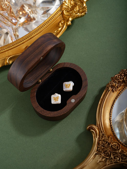 子佩集【蝴蝶方糖】银S925珍珠惜王妃耳钉【SGE0350013】巴洛克方块蝴蝶2602 商品图2