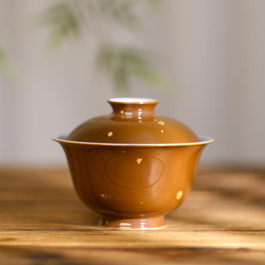 【忘言】 紫金釉青花圆满盖碗 曰何文人器 商品图0