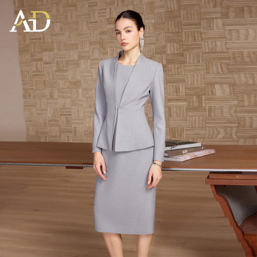 AD高端精致西装套装女春季2026新款轻奢高级感职业装连衣裙两件套 商品图0