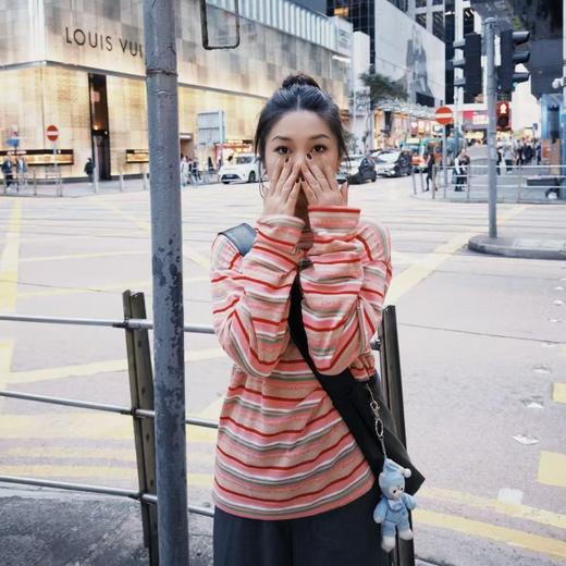 Triuuchu | 阳光海岸条纹慵懒T 粉系泡泡感撞色纹 质感/舒适/百搭 轻松出门凹造型 #5151 商品图2