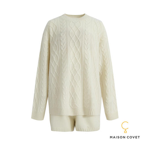 MAISON COVET 纯山羊绒圆领上衣/中裤套装 商品图5
