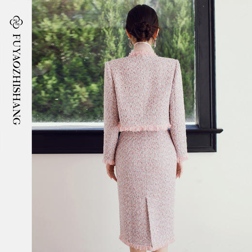 FUYAO扶摇 【奢柔香系】浪漫风时尚套装女短款小香风上衣三件套春 商品图4