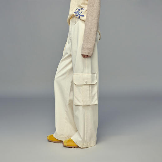 💕春3童装莱赛尔棉壳工装风绣花宽松长裤 商品图3