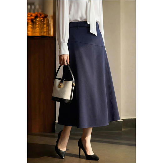 米思阳2026春季新款复古优雅赫本风高腰半身裙A字裙大摆裙女1678 商品图1