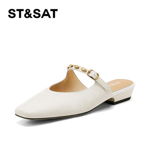 星期六26夏新款优雅绒面通勤粗跟穆勒拖SSE2111C9E 商品图8