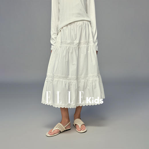 💕春3童装棉布绣花长款A字法式清新半裙 商品图0