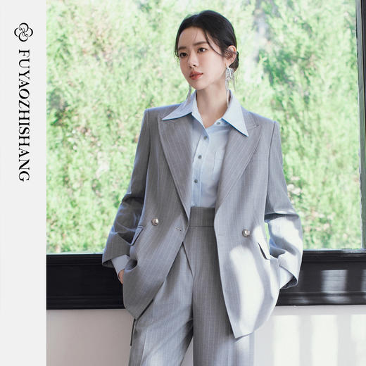 FUYAO扶摇直上 职场新贵风西装套装女春季通勤阔版阔版西服两件套 商品图1