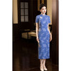老上海蓝色旗袍2026新式中国风年轻款素雅简单大方日常走秀旗袍SYK392629 商品缩略图2