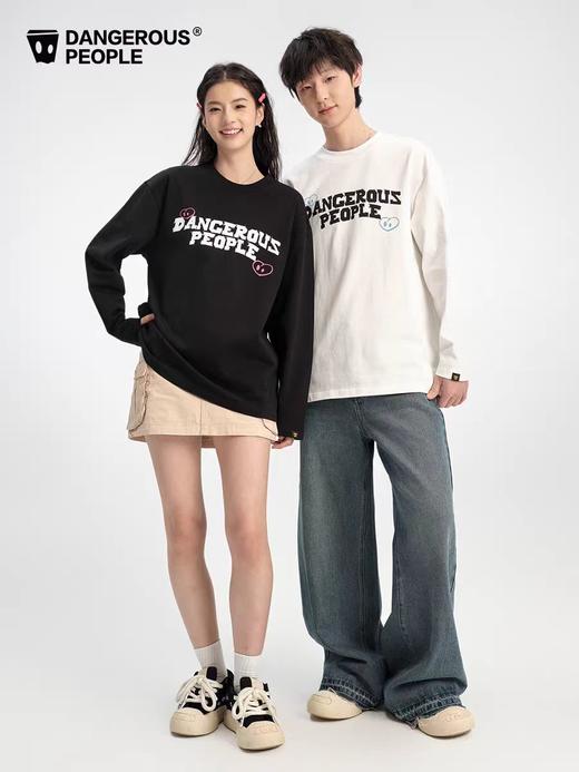 【YW】无忧购情侣款韩版卡通印花简约休闲纯棉长袖t恤（截单后7天发货) 商品图3