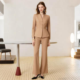 艾尚臣卡其色职业装女秋冬新款高级感时尚工作服气质通勤西装套装