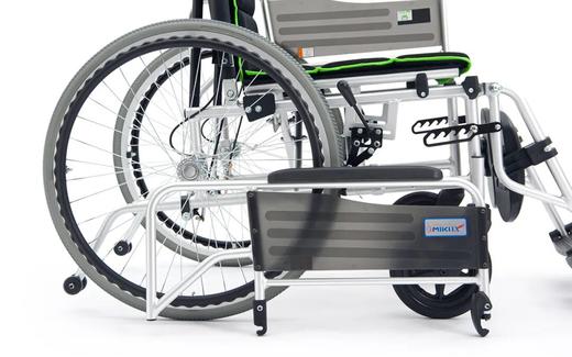 日本MIKI轮椅轻便折叠坐高扶手可调多功能老人专用代步轮椅 商品图4