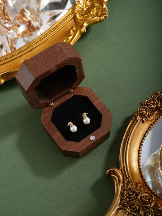 子佩集【雪顶奇缘】银S925珍珠惜王妃耳钉【SGE0350011】镀金帽子2602 商品图2