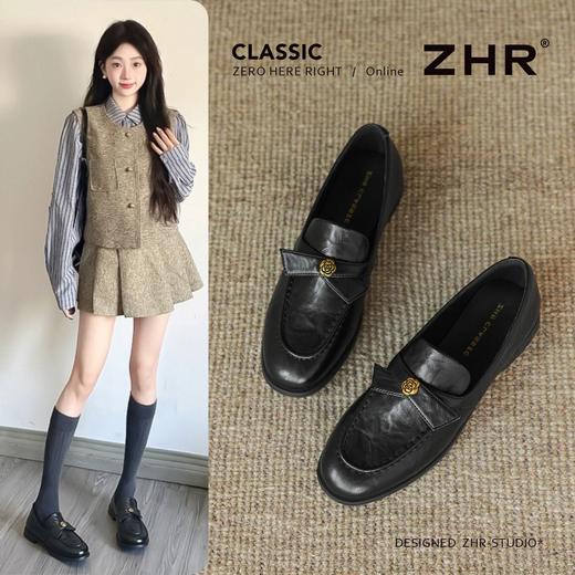 ZHR牛皮英伦风复古乐福鞋女2026新款百搭通勤软底中口小皮鞋 商品图0