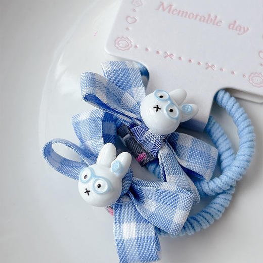 兔子清新格子皮筋RT对扎-纪念日百货门店同款169256546 商品图2