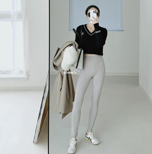 Toteme裤腿开叉打底裤小黑裤 商品图6