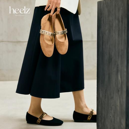 heelz设计师鞋履 | 羊反绒圆头繁花玛丽珍0.8公分 商品图1