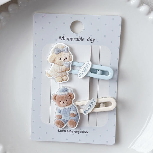 甜美可爱布偶萌趣长边夹对装发夹-纪念日百货门店同款169096731 商品图1