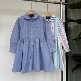 点此购买 110-160拉夫劳伦牛津纺娃娃领长袖连衣裙 md 340890